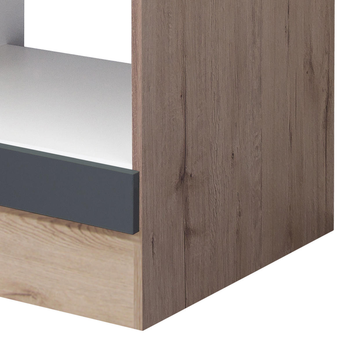HERDUMBAUSCHRANK 60/85/60 cm  in Eiche San Remo, Dunkelgrau  - Dunkelgrau/Eiche San Remo, MODERN, Holzwerkstoff (60/85/60cm) - FlexWell