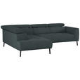 ECKSOFA in Struktur Dunkelgrau 205/280 cm - Dunkelgrau/Schwarz, Design, Textil/Metall (205/280cm) - Xora