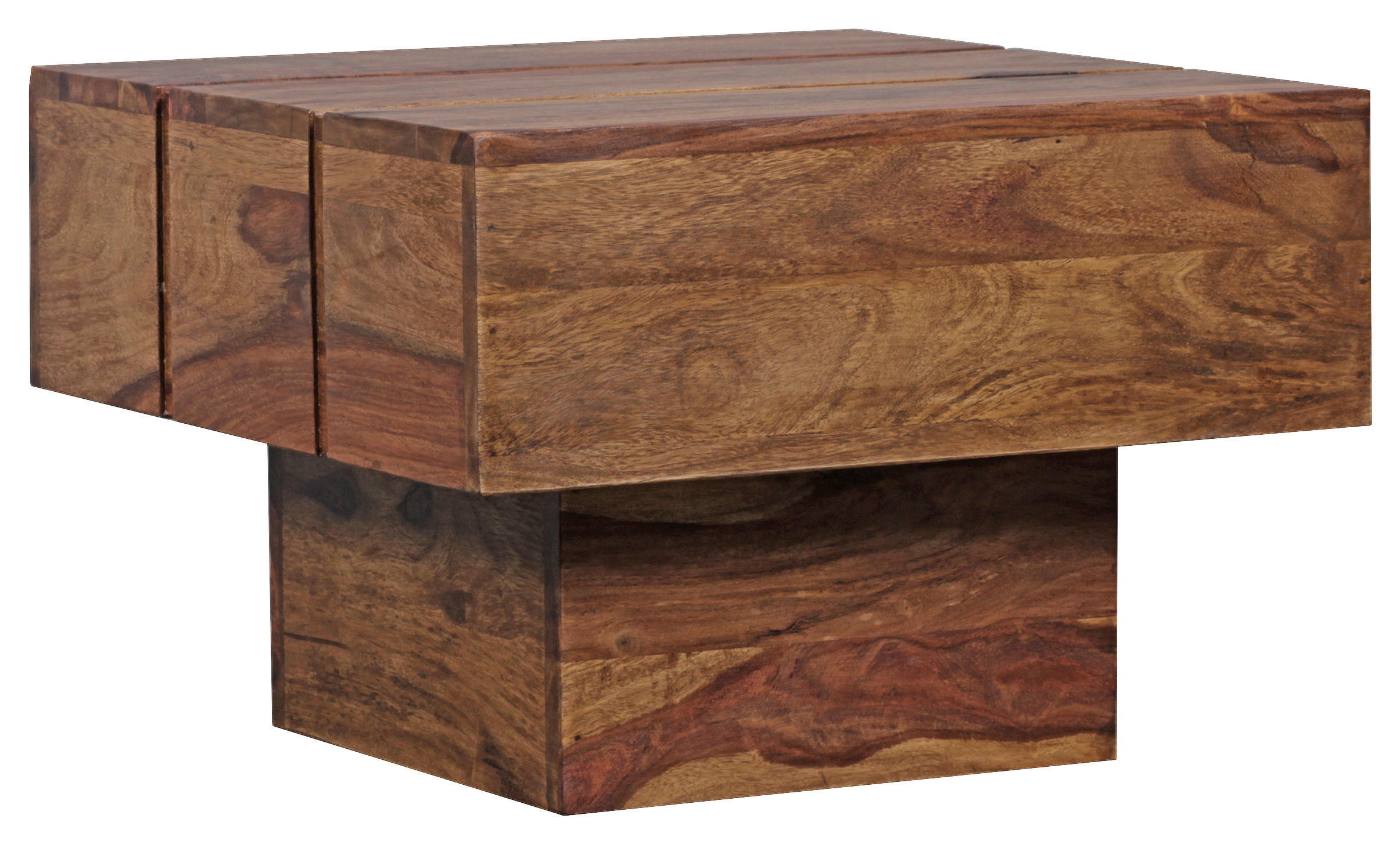 BEISTELLTISCH 44/44/30 cm Sheesham massiv Sheeshamfarben quadratisch  - Sheeshamfarben, Design, Holz (44/44/30cm) - MID.YOU