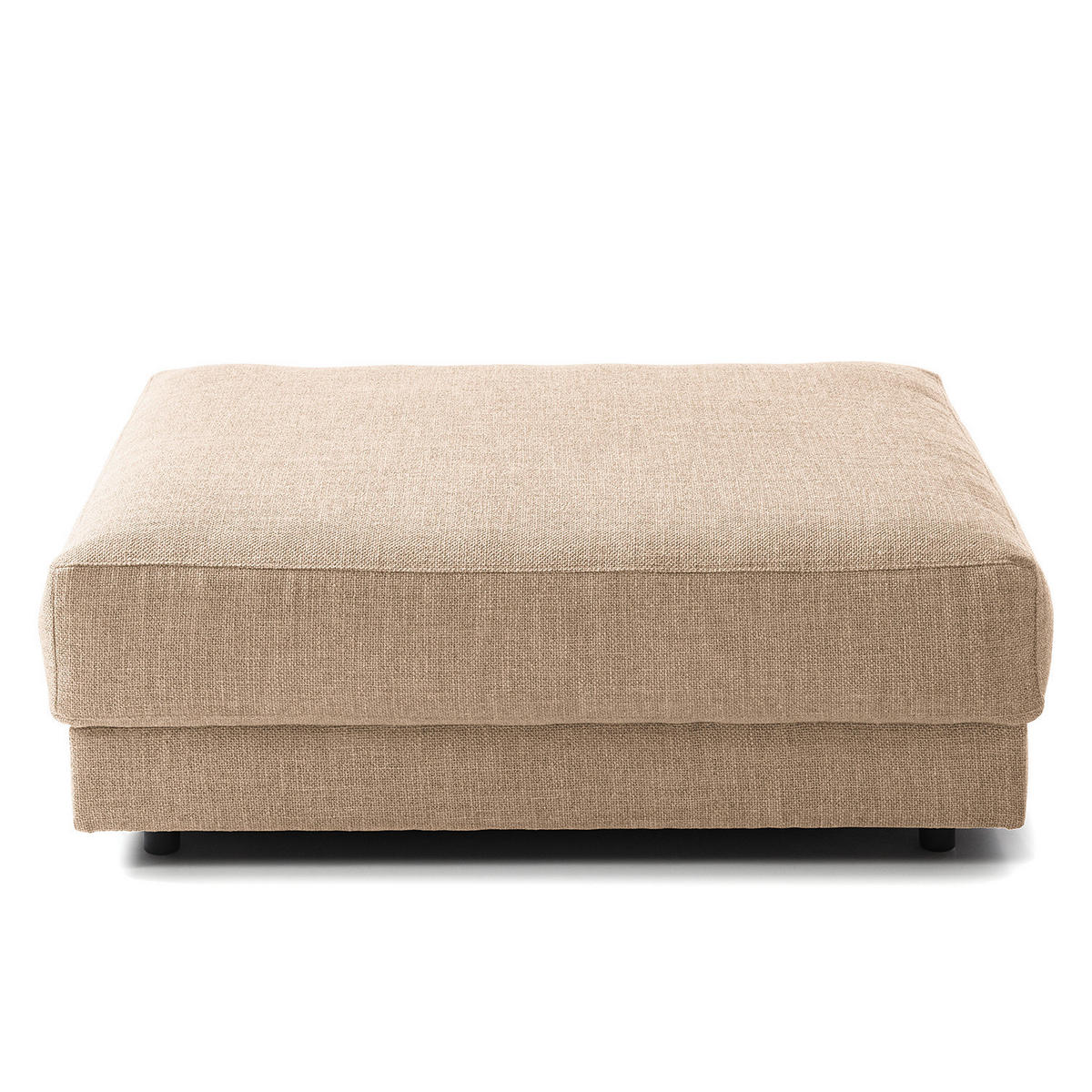 HOCKER in Textil Beige  - Beige/Schwarz, Design, Kunststoff/Textil (105/38/117cm) - home24