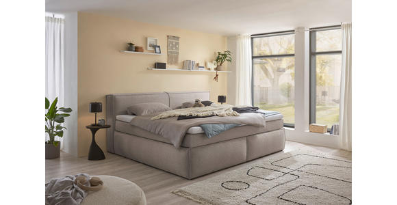 FAMILIENBOXSPRINGBETT - Taupe/Schwarz, LIFESTYLE, Kunststoff/Textil (240/200cm) - Esposa