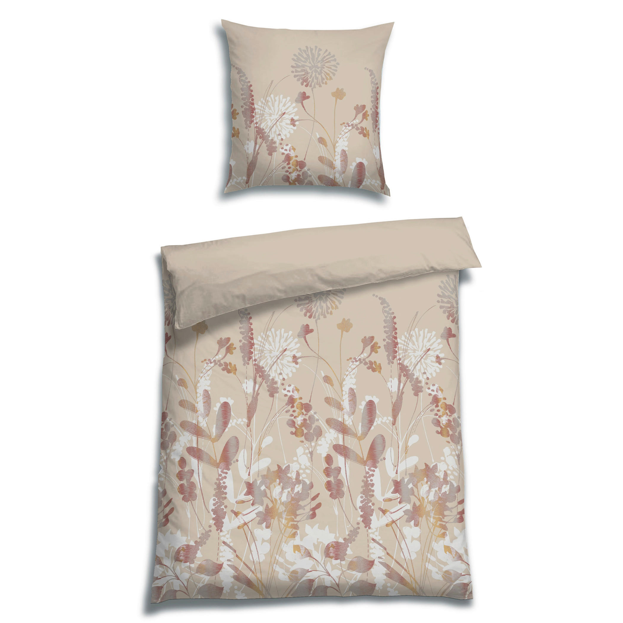 BETTWÄSCHE 2-teilig Flanell 135/200 cm  - Beige, Design, Textil (135/200cm) - Florella