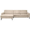 ECKSOFA in Cord Beige  - Beige/Schwarz, Design, Textil/Metall (178/302cm) - Beldomo Style