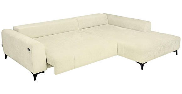 ECKSOFA  in Chenille Creme  279/222 cm  - Creme/Schwarz, KONVENTIONELL, Kunststoff/Textil (279/222cm) - Hom`in