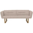 SITZBANK 224/91/69 cm Flachgewebe Hellgrau massiv Holz  - Eichefarben/Hellgrau, Design, Holz/Textil (224/91/69cm) - Valnatura