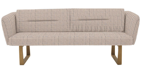 SITZBANK 224/91/69 cm Flachgewebe Hellgrau massiv Holz  - Eichefarben/Hellgrau, Design, Holz/Textil (224/91/69cm) - Valnatura
