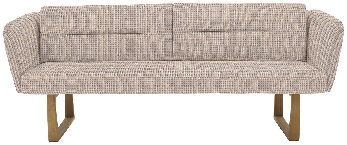 SITZBANK 224/91/69 cm Flachgewebe Hellgrau massiv Holz  - Eichefarben/Hellgrau, Design, Holz/Textil (224/91/69cm) - Valnatura