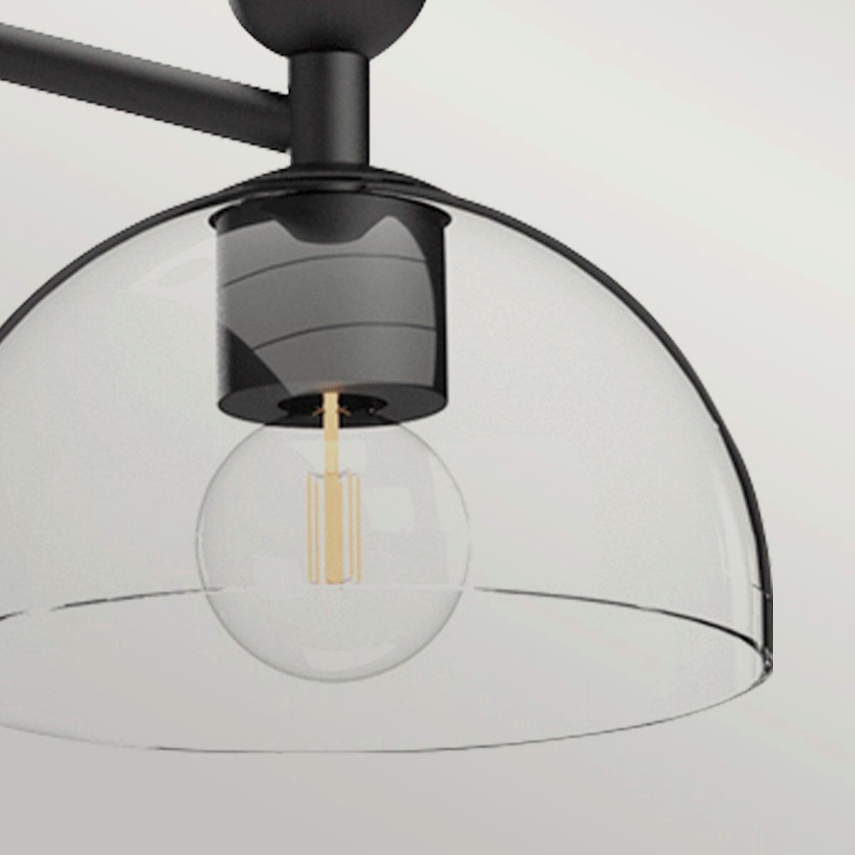 KRONLEUCHTER 96,8/36,3 cm   - Schwarz, KONVENTIONELL, Glas/Metall (96,8/36,3cm) - Elstead Lighting