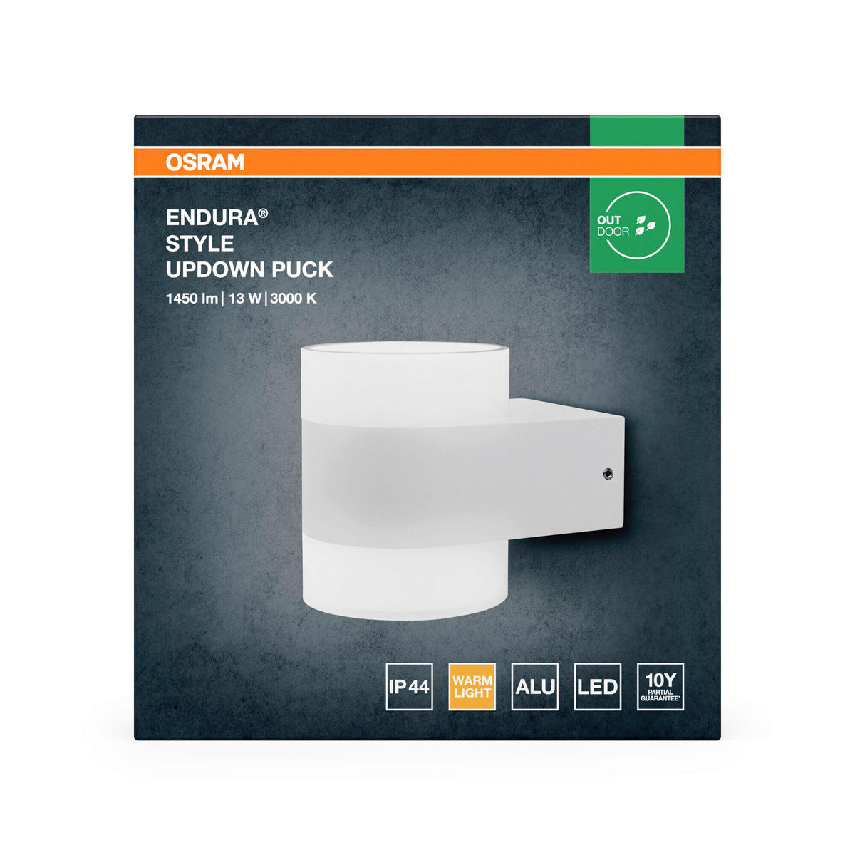 LED-AUßENLEUCHTE 13,1/9,1/11 cm   - Weiß, Basics, Kunststoff/Metall (13,1/9,1/11cm) - Osram