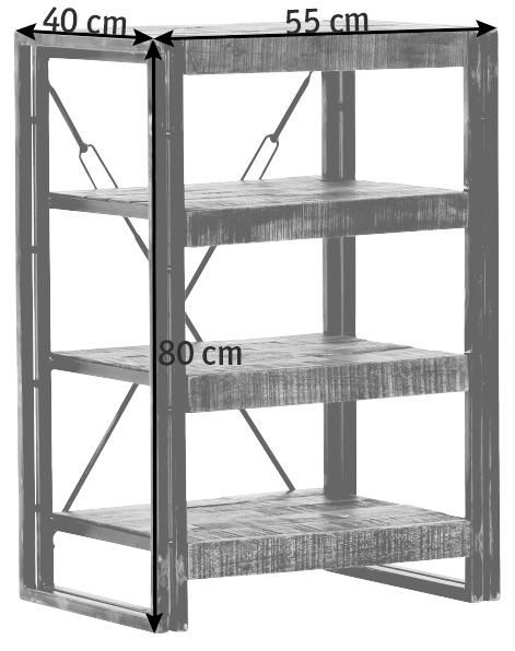 REGAL 55/80/40 cm Braun - Braun, Design, Holz/Metall (55/80/40cm) - Ambia Home