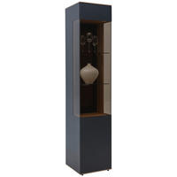 VITRINE in vollmassiv Kerneiche Anthrazit, Eichefarben  - Eichefarben/Anthrazit, Design, Glas/Holz (43/205/44cm) - Valnatura