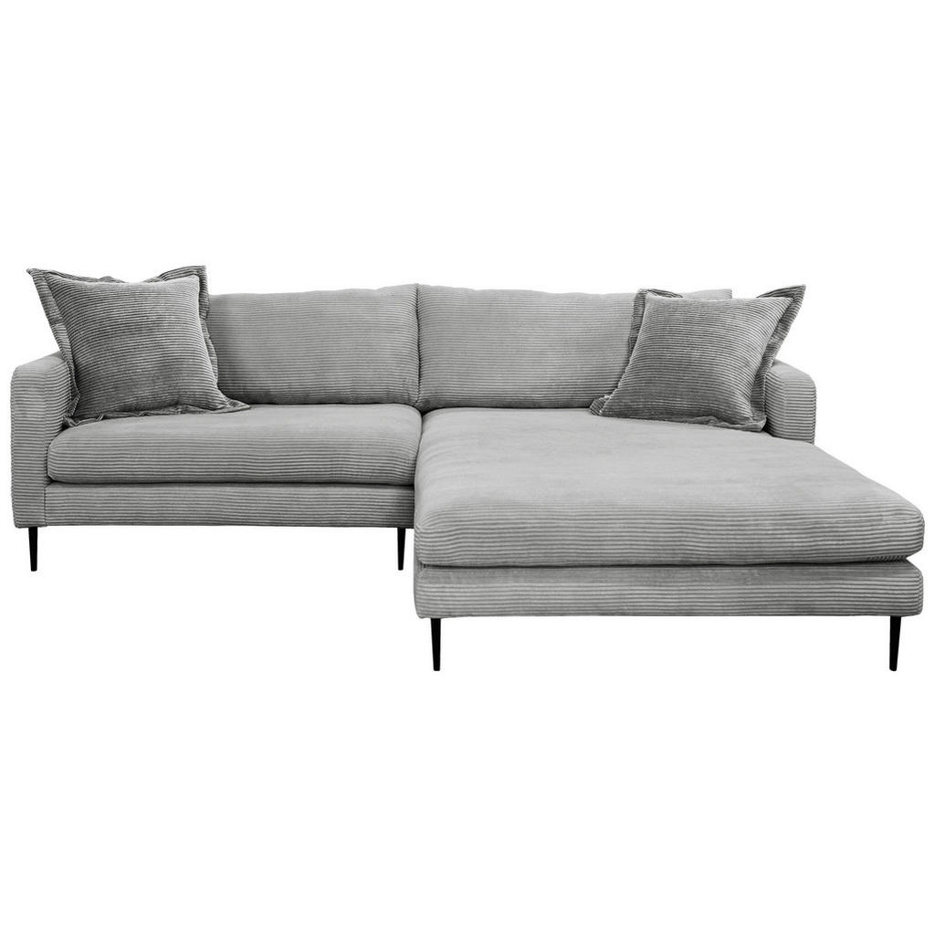 P & B ROHOVÁ SEDAČKA, textil, sivá
