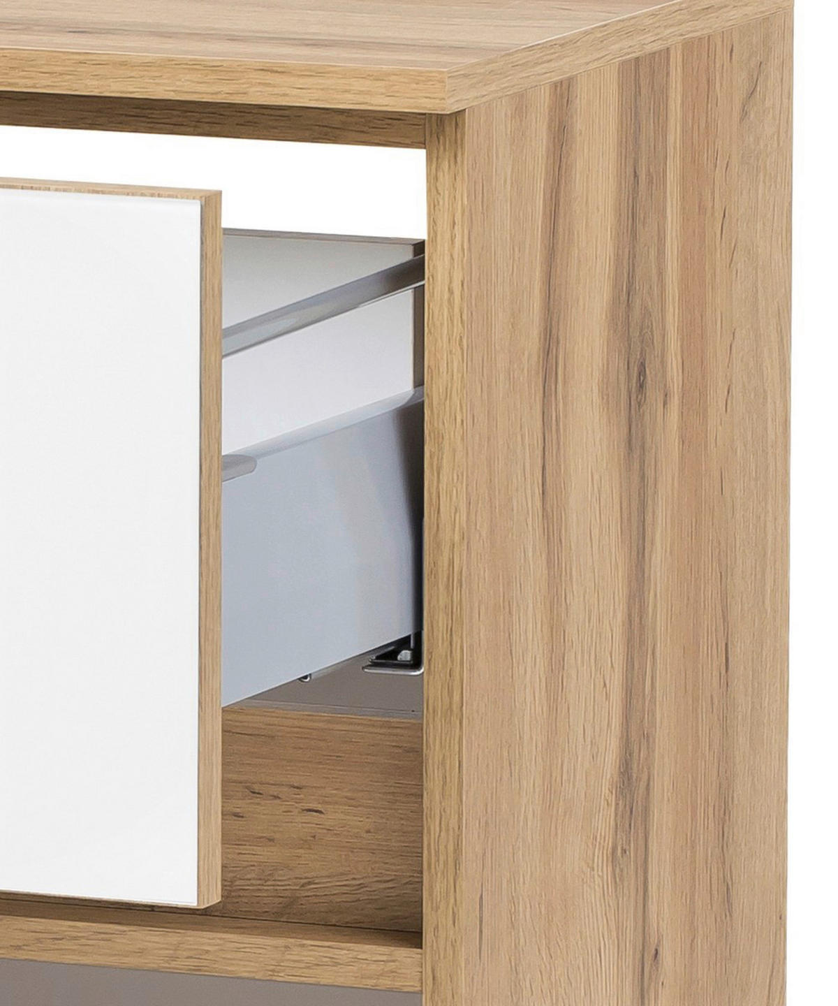 UNTERSCHRANK 40/79/35 cm   - Eichefarben/Silberfarben, KONVENTIONELL, Glas/Holzwerkstoff (40/79/35cm) - Held