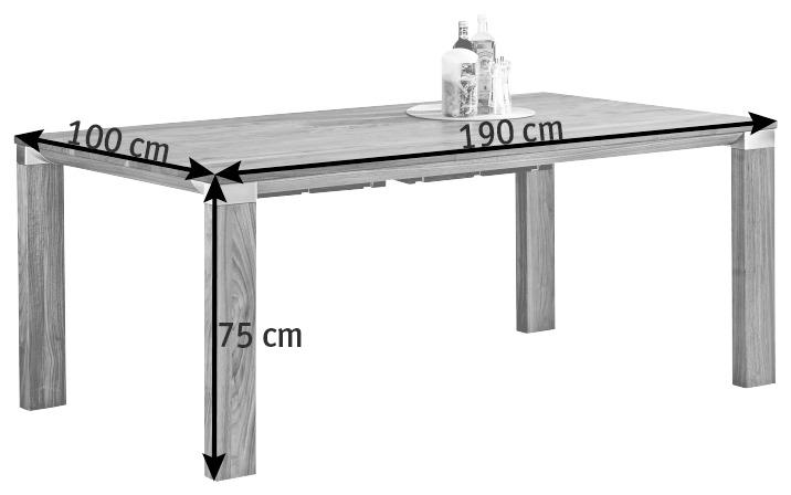 ESSTISCH in Holz 190/100/75 cm  - Nussbaumfarben, Design, Holz (190/100/75cm) - Venjakob