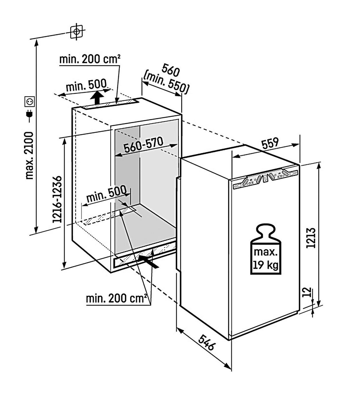 KÜHLSCHRANK 55,9/121,3/54,6 cm IRC4121-22  - Weiß, Basics, Kunststoff/Metall (55,9/121,3/54,6cm) - Liebherr