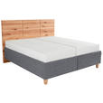 POLSTERBETT Matratze, Lattenrost, Bettkasten Grau, Buchefarben 160/200 cm  - Buchefarben/Weiß, Design, Holz/Textil (160/200cm) - Valnatura