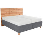 POLSTERBETT Matratze, Lattenrost, Bettkasten Grau, Buchefarben 160/200 cm  - Buchefarben/Weiß, Design, Holz/Textil (160/200cm) - Valnatura