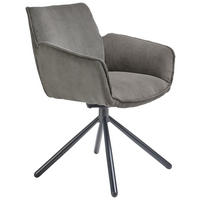ARMLEHNSTUHL  in Cord  - Schwarz/Grau, Design, Textil/Metall (60/84/65cm) - SetOne by Musterring