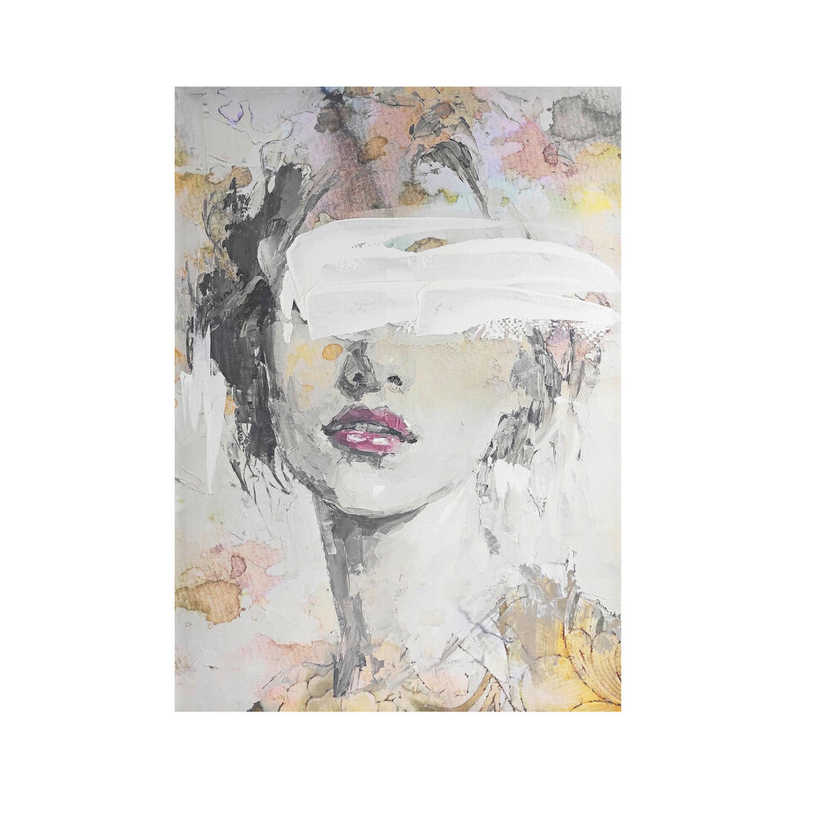 ÖLGEMÄLDE Frauen 70/100 cm  - Beige/Weiß, LIFESTYLE, Holzwerkstoff/Textil (70/100cm) - Monee