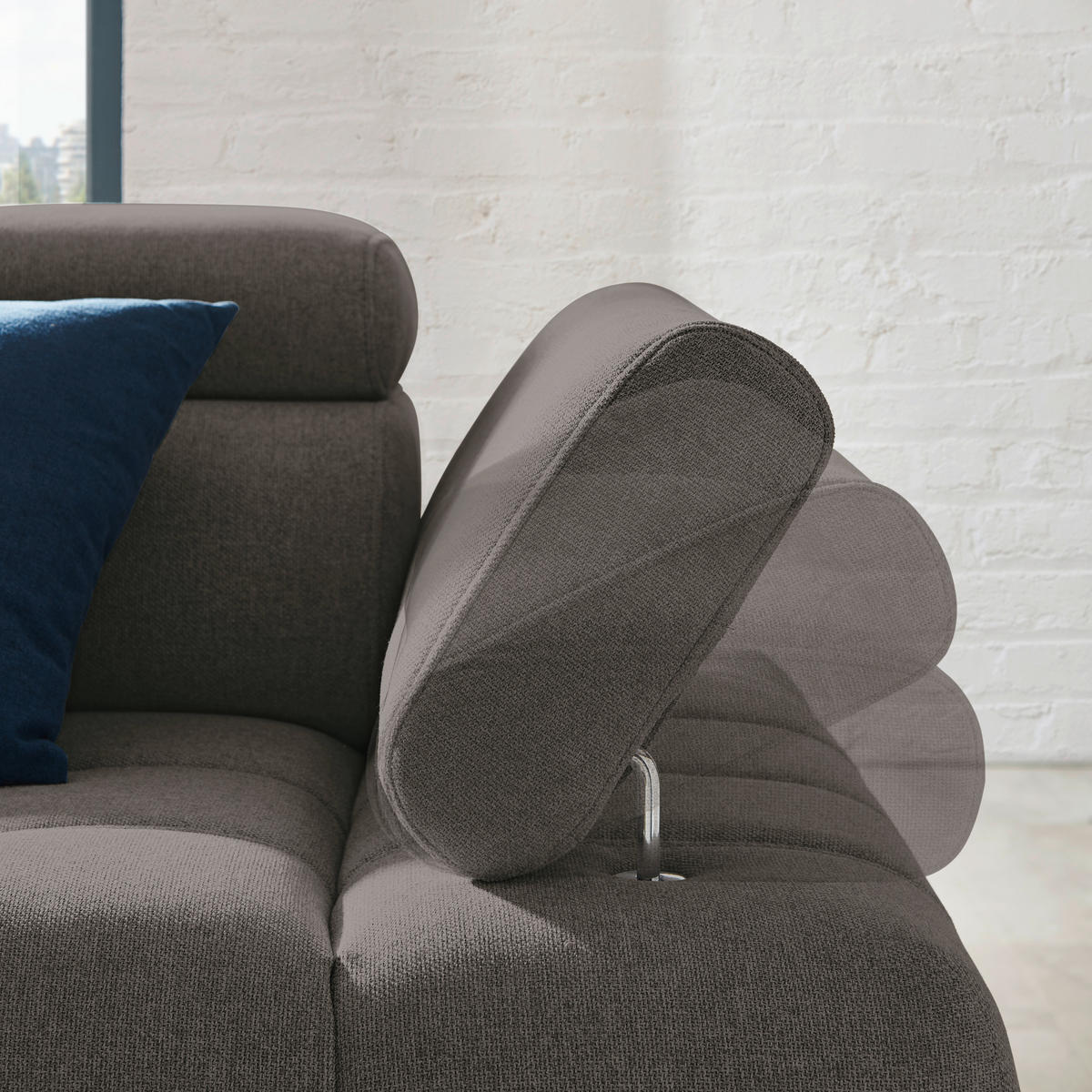 ECKSOFA Dunkelbraun Webstoff  - Dunkelbraun/Schwarz, Design, Textil/Metall (223/263cm) - Welnova