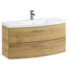 WASCHTISCHKOMBI 101 cm  - Chromfarben/Eichefarben, KONVENTIONELL, Holzwerkstoff/Stein (101cm) - Pelipal