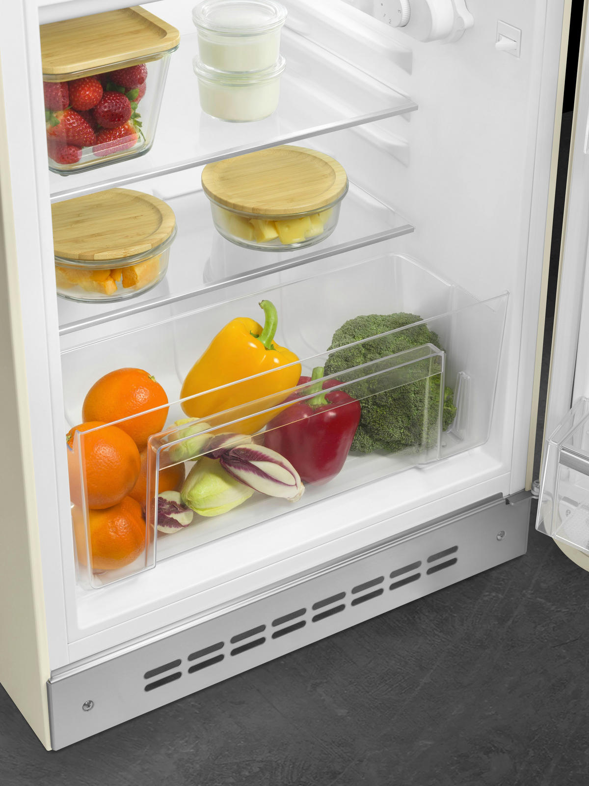KÜHLSCHRANK 54,5/97-98/70,1 cm FAB10RCR6  - Creme, Basics, Glas/Metall (54,5/97-98/70,1cm) - SMEG