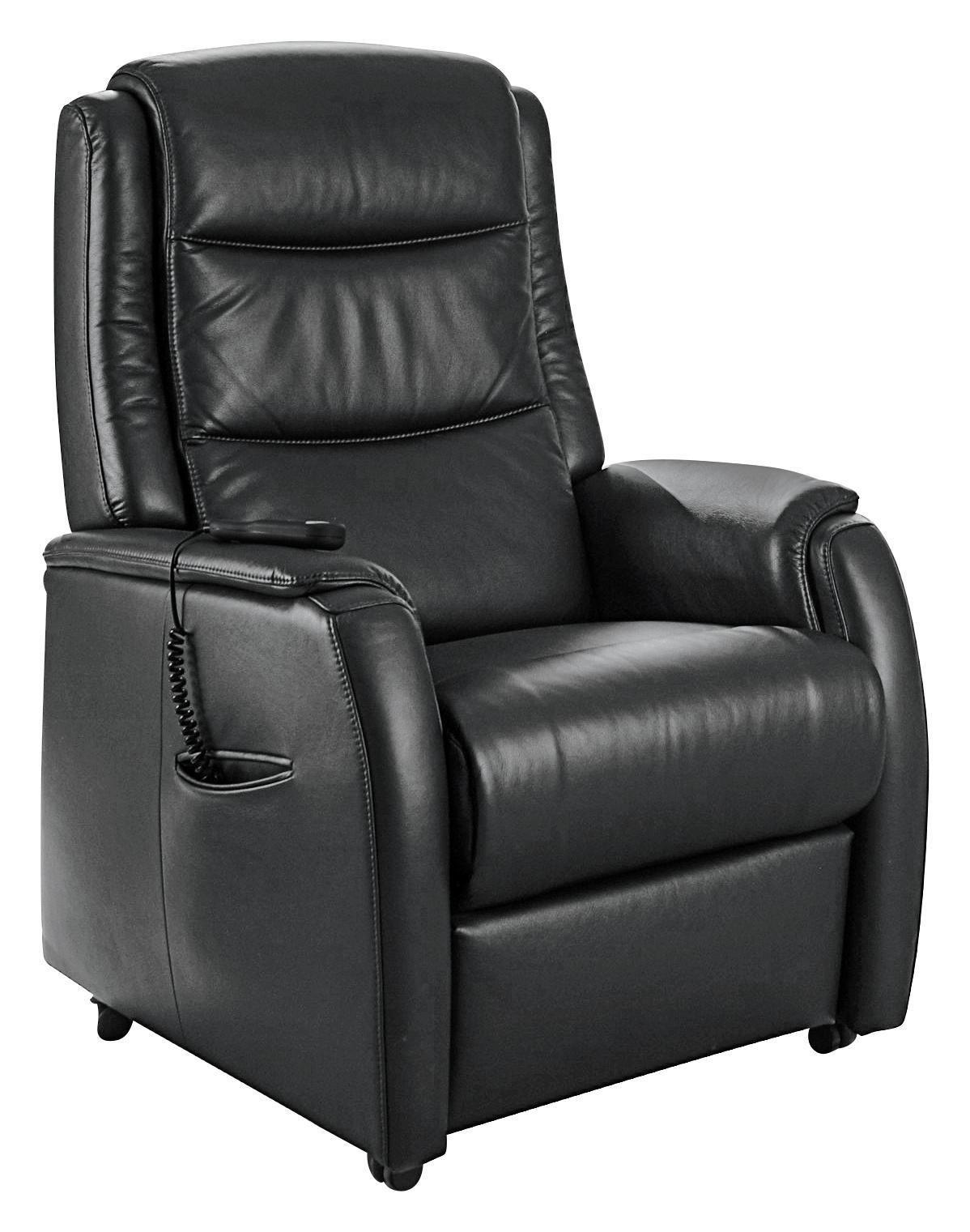 FERNSEHSESSEL in Schwarz  - Schwarz, KONVENTIONELL, Leder/Kunststoff (72/109/82cm) - Valdera