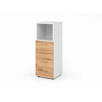 AKTENSCHRANK Weiß, Eiche dunkel  - Eiche dunkel/Weiß, Basics, Holzwerkstoff (40/110/41,7cm) - Venda
