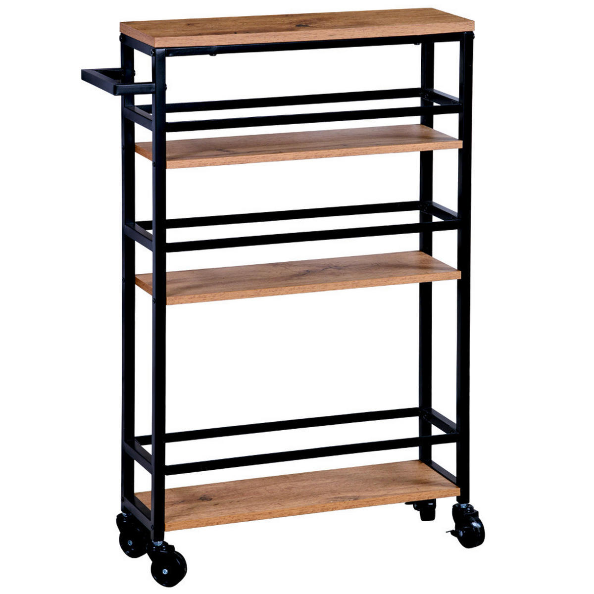 ALLZWECKWAGEN in Schwarz, Eichefarben  - Eichefarben/Schwarz, Basics, Holzwerkstoff/Metall (50/81/15cm) - Kesper