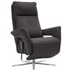 RELAXSESSEL in Leder Dunkelbraun  - Edelstahlfarben/Dunkelbraun, Design, Leder/Metall (79-83/116/87-176cm) - Valdera