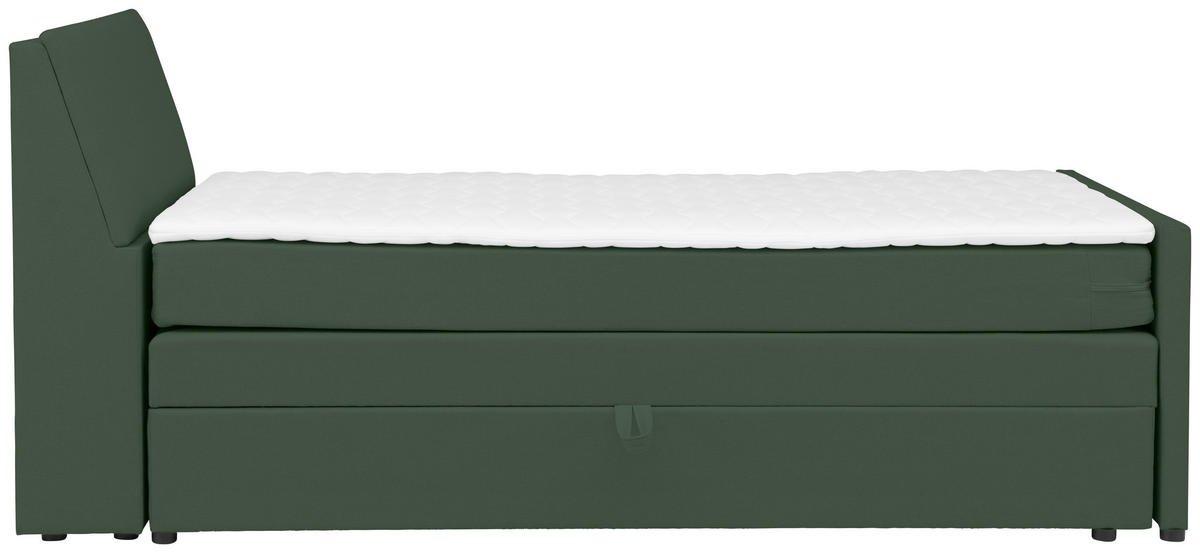 BOXSPRING-ÁGY 100/200 cm  zöld  - fekete/zöld, Modern, textil/fa (100/200cm) - MID.YOU