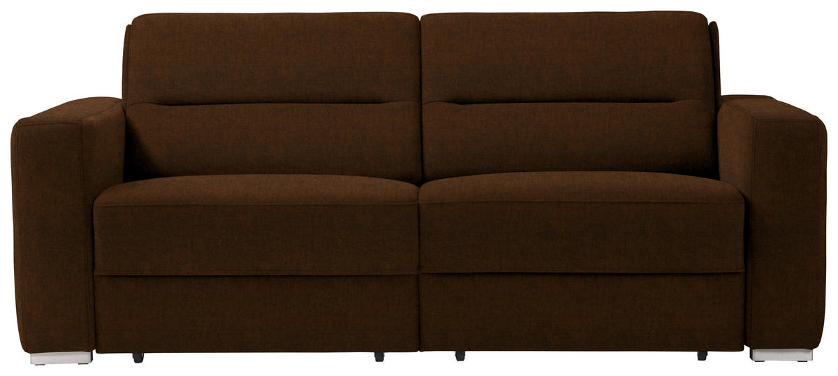 SCHLAFSOFA Dunkelbraun  - Dunkelbraun, KONVENTIONELL, Textil/Metall (202/86/92cm) - Sedda