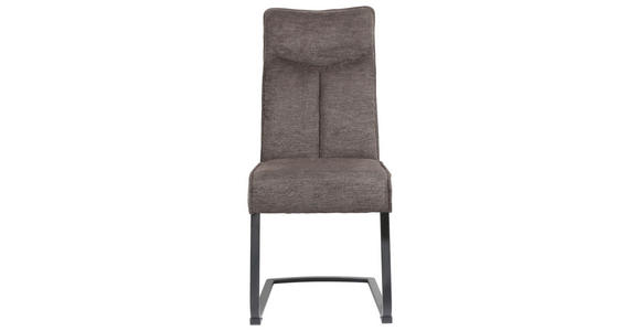 SCHWINGSTUHL in Eisen Webstoff - Schwarz/Braun, Design, Textil/Metall (44/102/64cm) - Novel