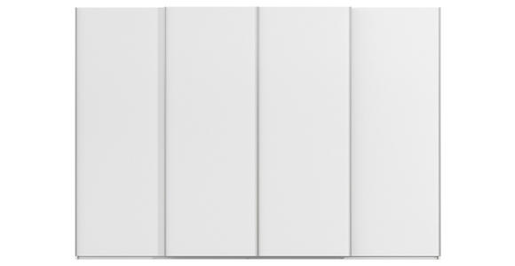 SCHWEBETÜRENSCHRANK 322/236/68 cm 4-türig Weiß, Weiß Hochglanz  - Weiß Hochglanz/Alufarben, Basics, Holzwerkstoff/Metall (322/236/68cm) - Novel
