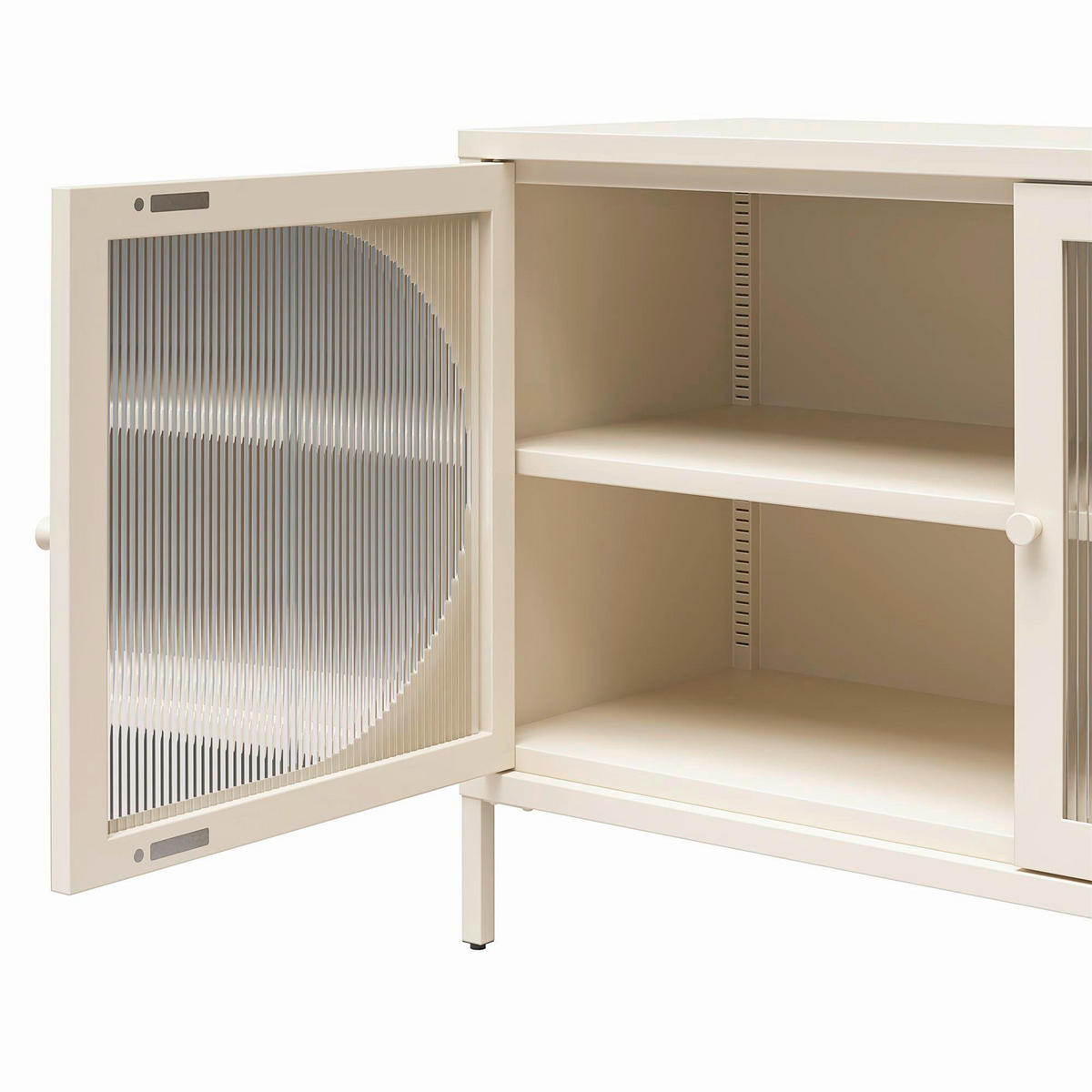 KOMMODE Luna 100/64/40 cm  - Creme, Design, Glas/Metall (100/64/40cm) - MID.YOU