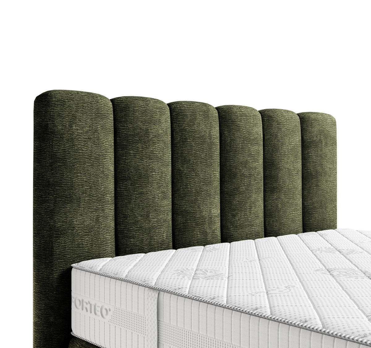 BOXSPRINGBETT 140/200 cm,  in Dunkelgrün, Matratze, H3 + H4 = fest + sehr fest  - Dunkelgrün/Schwarz, Modern, Holz/Holzwerkstoff (140/200cm) - MID.YOU