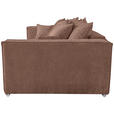 BIGSOFA in Flachgewebe Altrosa  - Chromfarben/Altrosa, KONVENTIONELL, Textil/Metall (256/68/122cm) - Carryhome