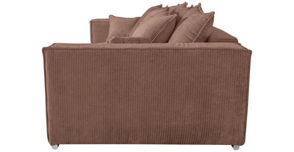BIGSOFA in Flachgewebe Altrosa  - Chromfarben/Altrosa, KONVENTIONELL, Textil/Metall (256/68/122cm) - Carryhome
