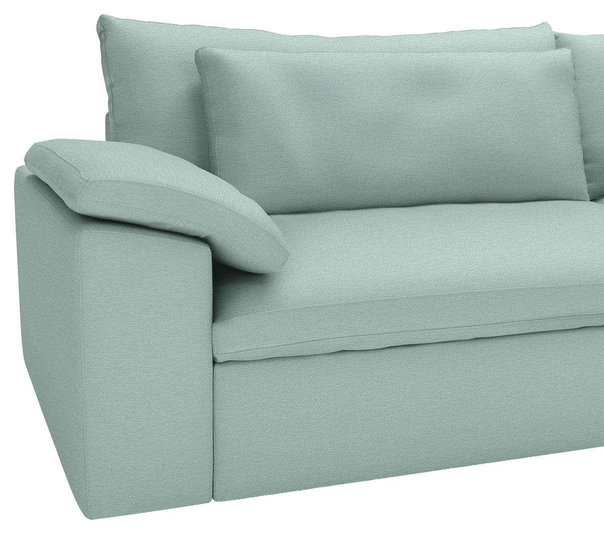 ECKSOFA  Chenille Mintgrün  - Schwarz/Mintgrün, Modern, Kunststoff/Textil (306/198cm) - Carryhome