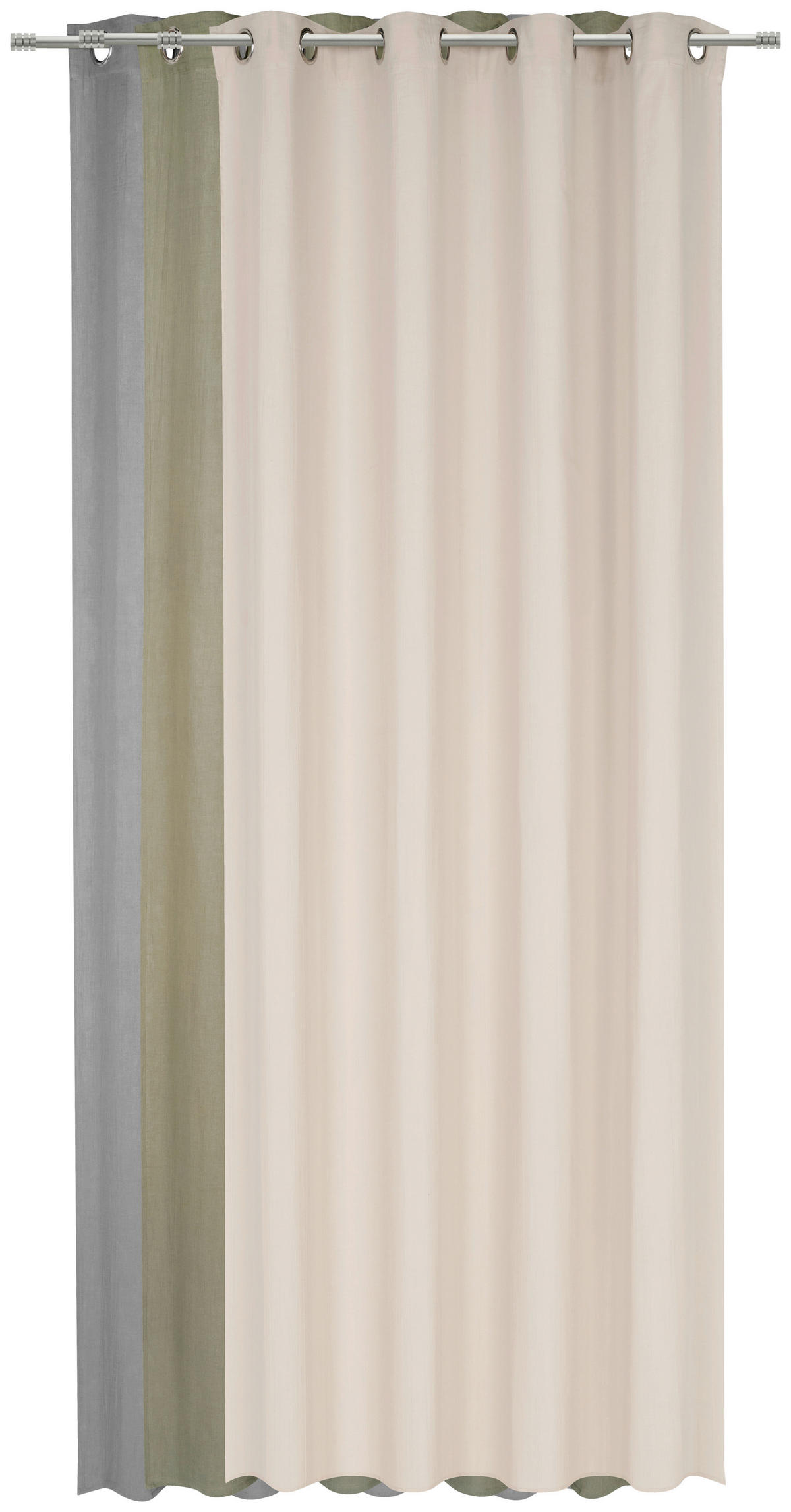 ZÁVĚS S OČKY, poloprůhledné, 140/255 cm - olivově zelená, textil (140/255cm) - Esposa