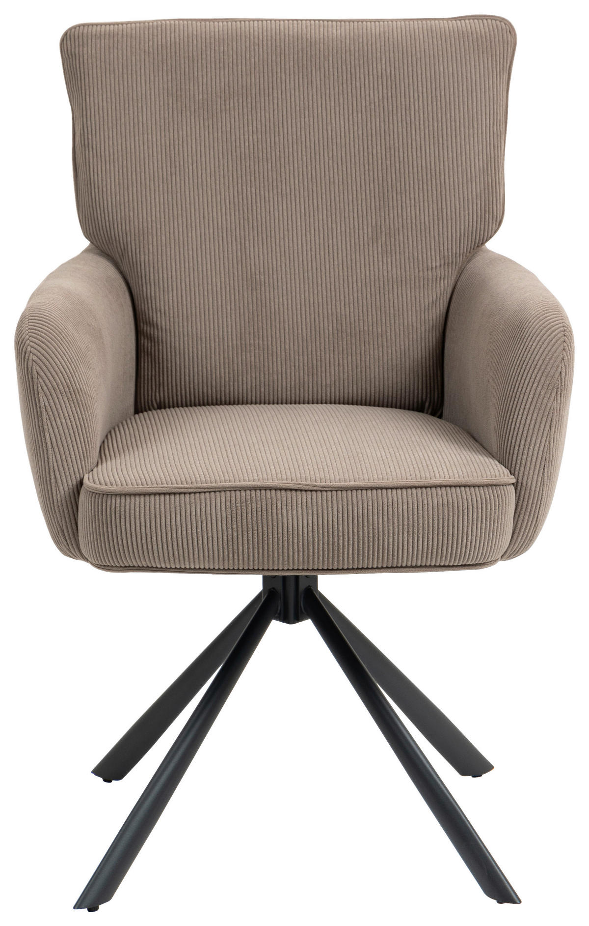 ARMLEHNSTUHL  in Cord  - Schwarz/Braun, KONVENTIONELL, Textil/Metall (60/95/67cm) - MID.YOU