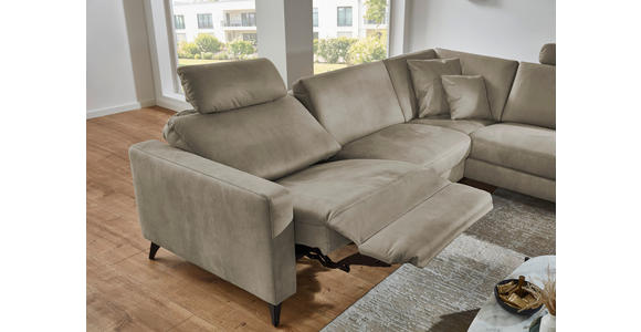 ECKSOFA Dieter Knoll Beigebraun Mikrofaser  - Beigebraun/Schwarz, Design, Textil/Metall (269/238cm) - Dieter Knoll