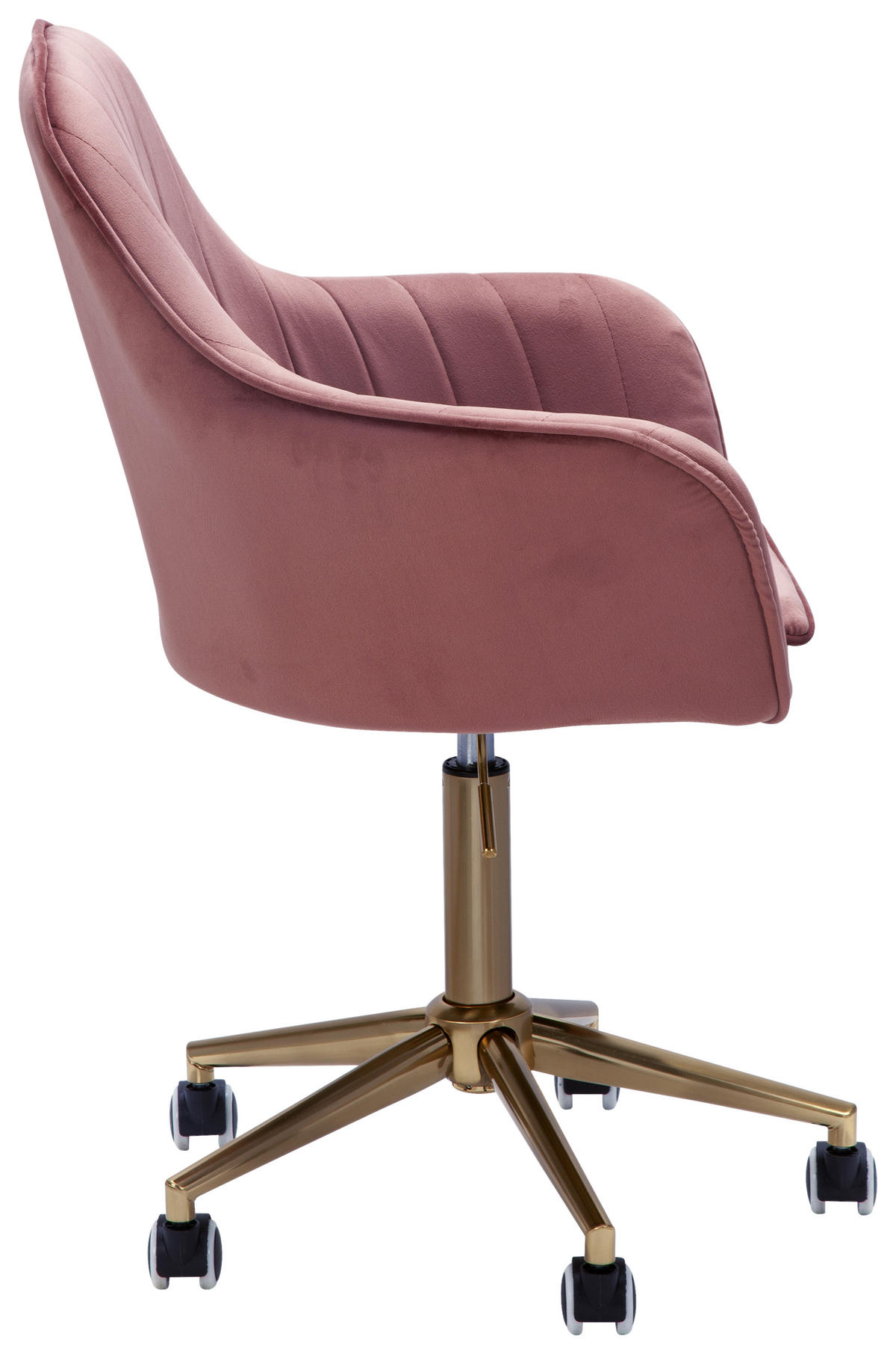 DREHSTUHL Samt Rosa  - Goldfarben/Rosa, KONVENTIONELL, Kunststoff/Textil (54/105/52cm) - MID.YOU
