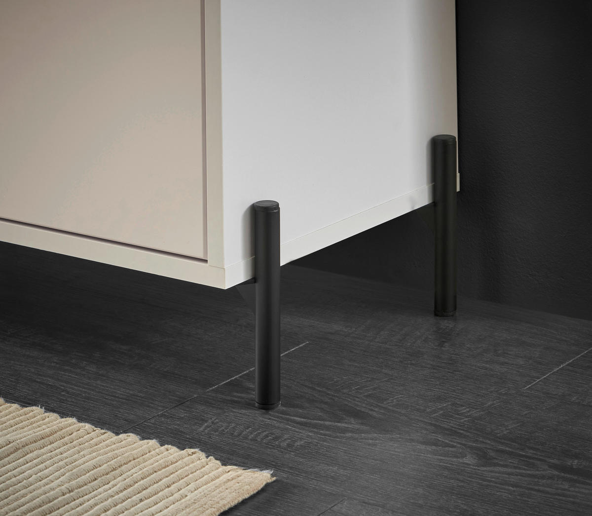 MIDISCHRANK 60/100/35 cm  - Schwarz/Weiß, Basics, Holzwerkstoff/Metall (60/100/35cm) - MID.YOU