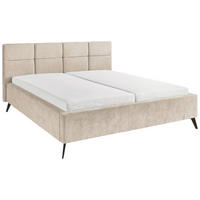 POLSTERBETT 180/200 cm,  in Beige,  - Beige/Schwarz, KONVENTIONELL, Textil/Metall (180/200cm) - SetOne by Musterring