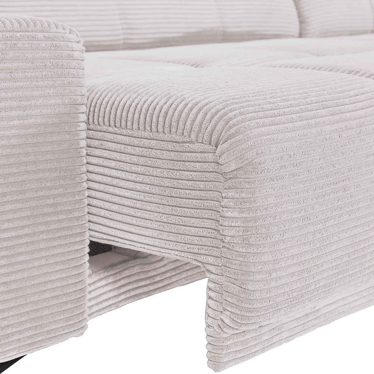 ECKSOFA in Cord Naturfarben  - Schwarz/Naturfarben, Konventionell, Textil/Metall (295/165cm) - Carryhome