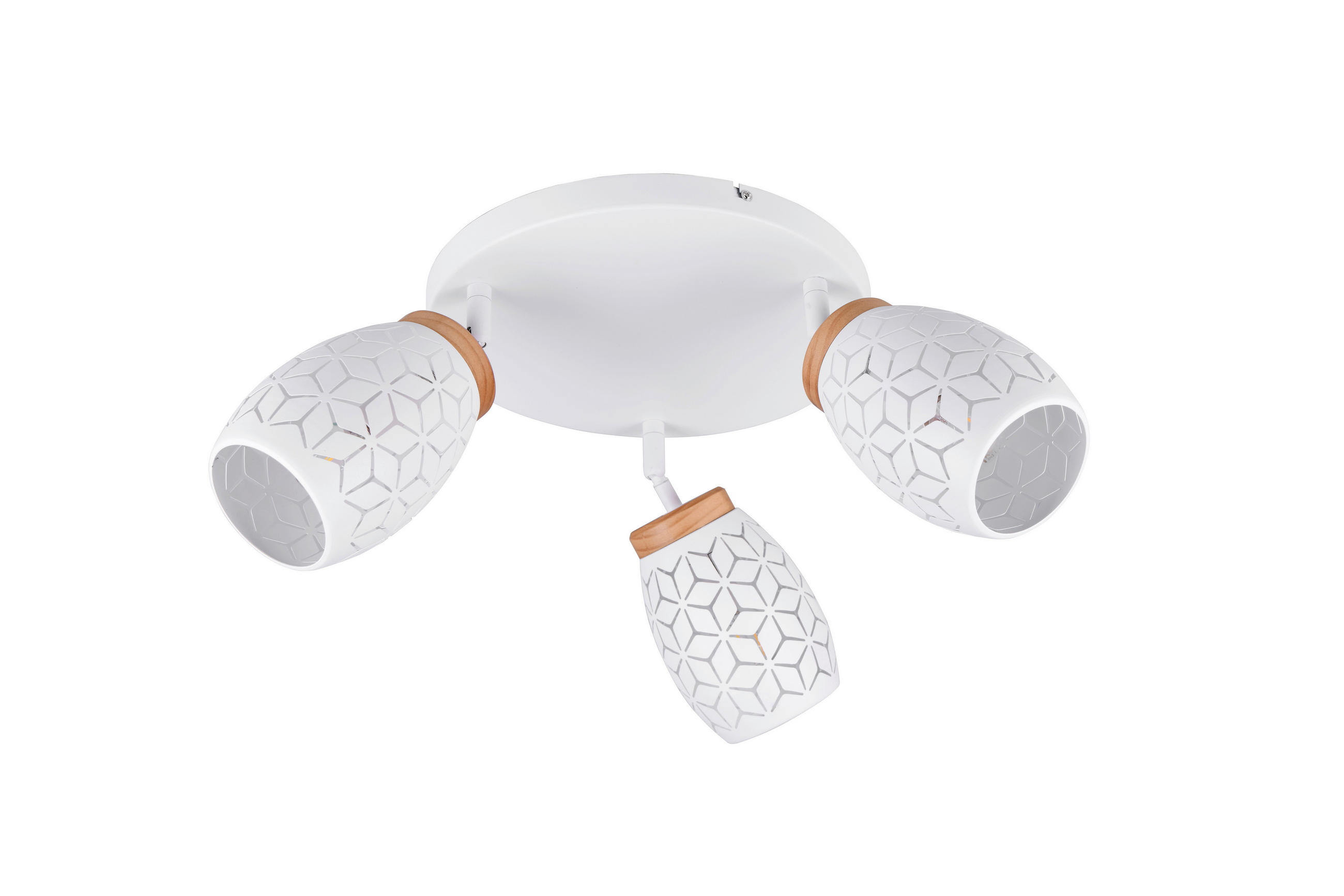 DECKENSTRAHLER 58/27 cm   - Weiß/Kieferfarben, Trend, Holz/Metall (58/27cm)