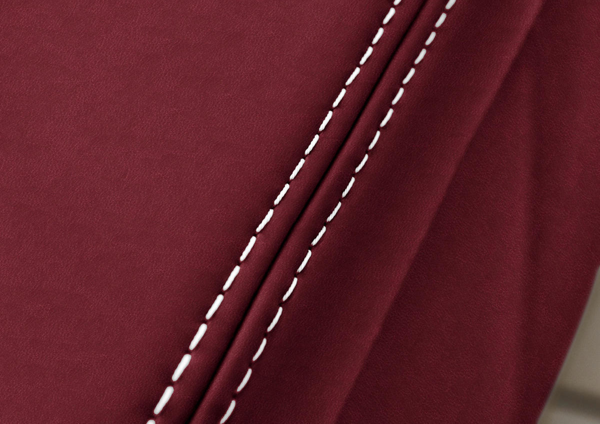 ECKSOFA Echtleder Bordeaux  - Eichefarben/Bordeaux, Konventionell, Leder/Holzwerkstoff (274/235cm) - Beldomo Premium