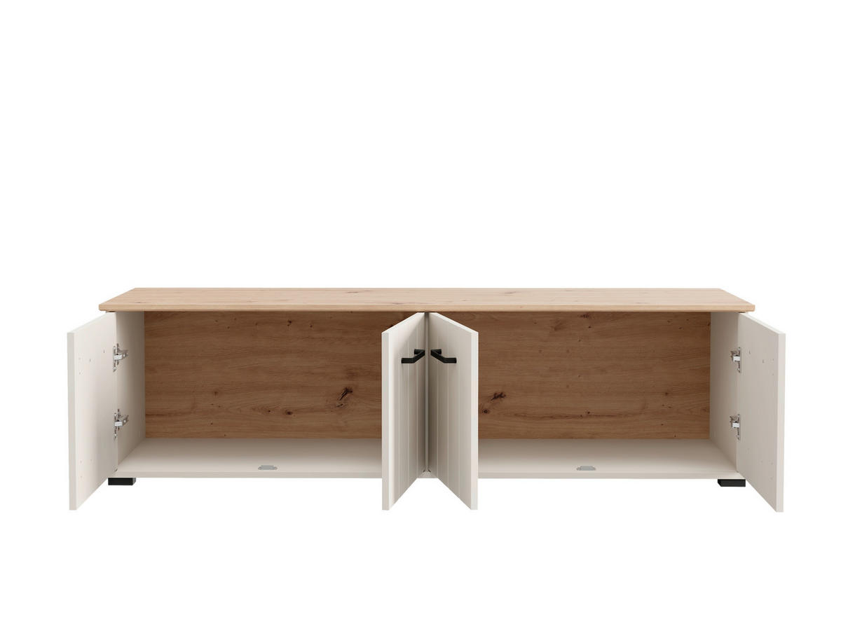LOWBOARD  156/44/40,5 cm  stehend  - Kaschmir/Schwarz, Basics, Holzwerkstoff/Kunststoff (156/44/40,5cm) - Carryhome