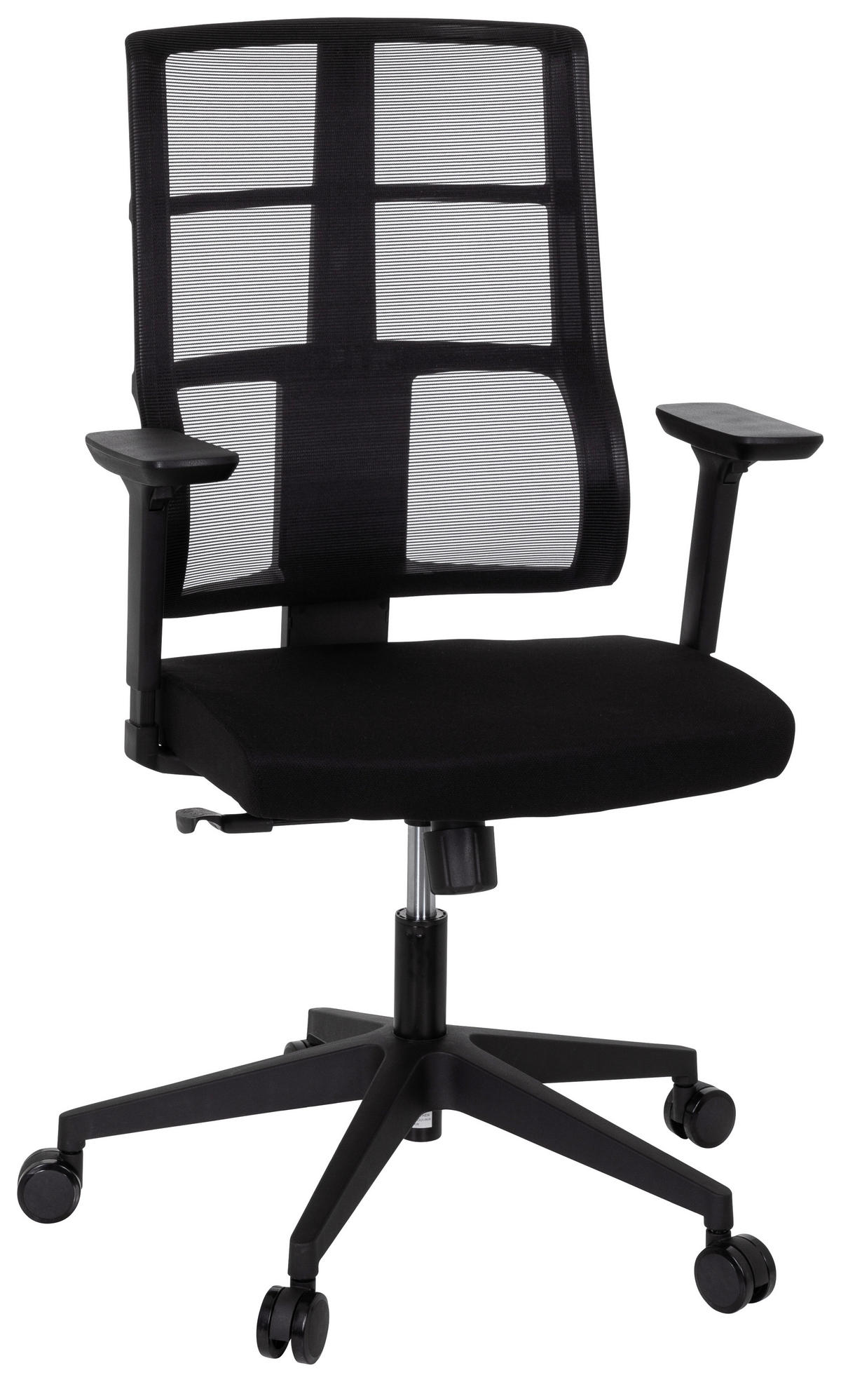 OTOČNÁ STOLIČKA, sieťovina, plochá tkanina, čierna - čierna, Modern, textil/plast (65/124/60cm) - MID.YOU